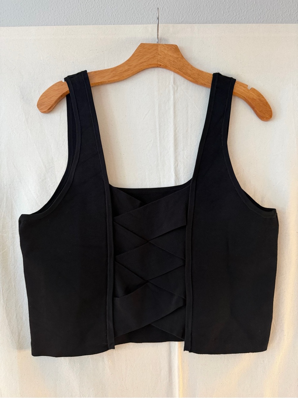 Express Black Crisscross Back or Front Crop Body Contour Tank